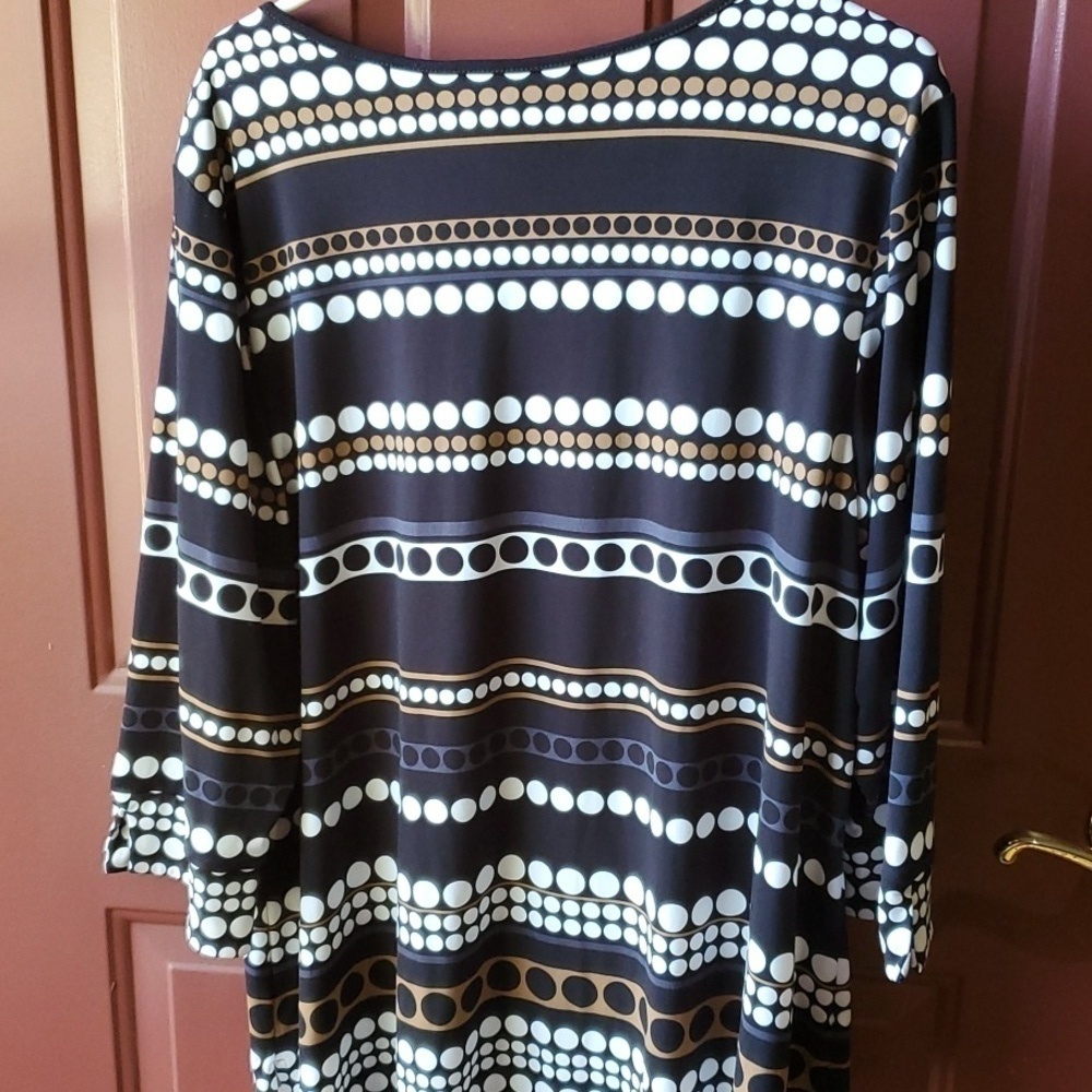 Charter Club woman black & white striped top size 2X - Picture 8 of 9